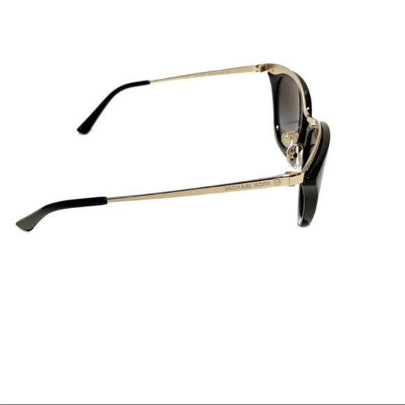 MICHAEL KORS MK 1065 Black Cat Eye Sunglasses With Gold Studded Trim NWT - Picture 4 of 14